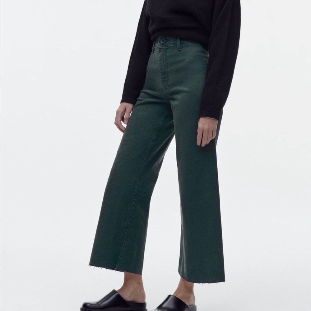 NWT!! Zara Marine Straight Denim Jeans in Midnight Green Size 32/0